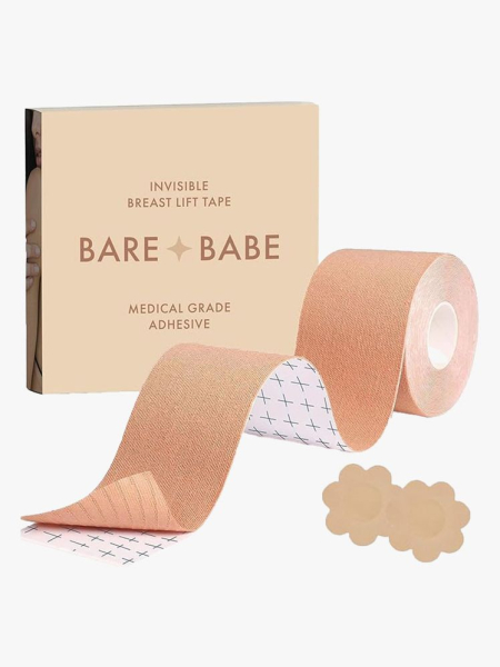 Bare Babe Invisible Breast Lift Tape in Honey on light gray background